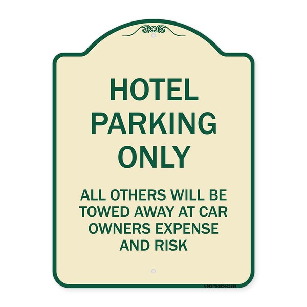 Signmission Hotel Parking All Others Towed Heavy-Gauge Aluminum Architectural Sign, 24" x 18", TG-1824-23899 A-DES-TG-1824-23899 - main